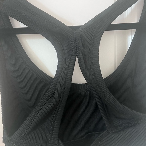 Zara Raceback Black Ribbed Cropped Top Size Large - Picture 6 of 12